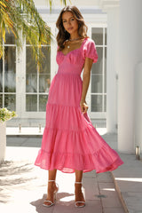 Finding Trouble Midi Dress Pink