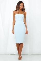 Turn Down The Lights Midi Dress Baby Blue