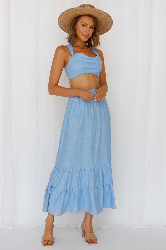 Angelic Vibes Crop Blue