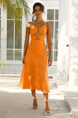 Sweet Summer Breeze Midi Dress Orange