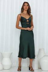 First Times Midi Dress Dark Green