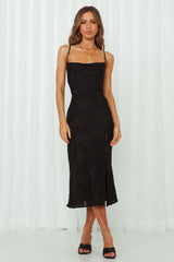 Drinks On Me Midi Dress Black