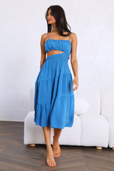 Get Lost In Your Eyes Midi Dress Blue