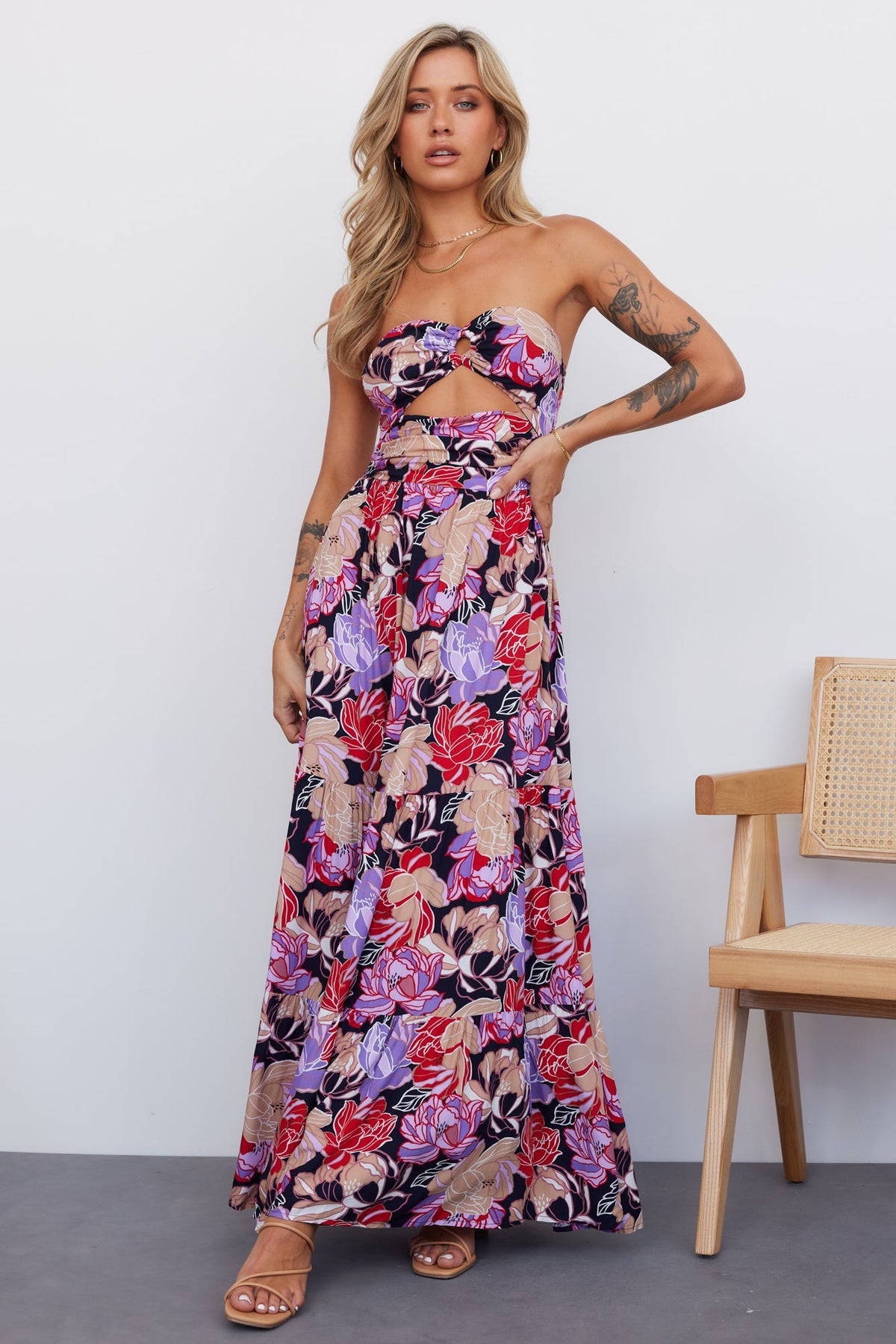 Cascading Blossoms Maxi Dress Floral