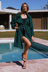 SNDYS May Trench Coat Forest Green