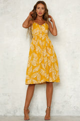 From The Other Side Midi Dress Mustard