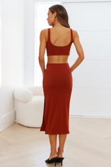 Khloe Midi Dress Brown