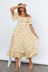 Boho Muse Midi Dress Yellow