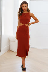 Khloe Midi Dress Brown