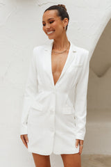 RUNAWAY Mei Blazer Dress White