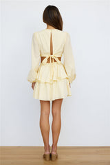 Waffle Cone Dress Yellow