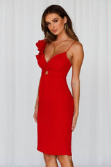 Home Late Midi Dress Red