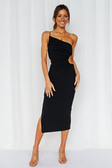 Smooth Lines Midi Dress Black