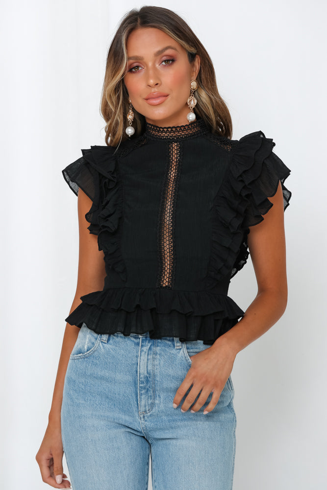 Carry Me Forward Top Black