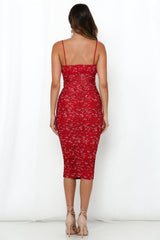 How Low Can You Go Midi Dress Red