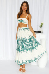 Gates To The Garden Maxi Skirt Green