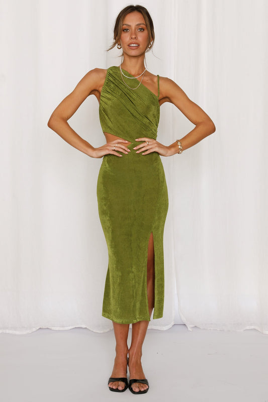 Block It Out Midi Dress Green