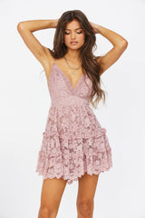 Lace Affair Dress Rose