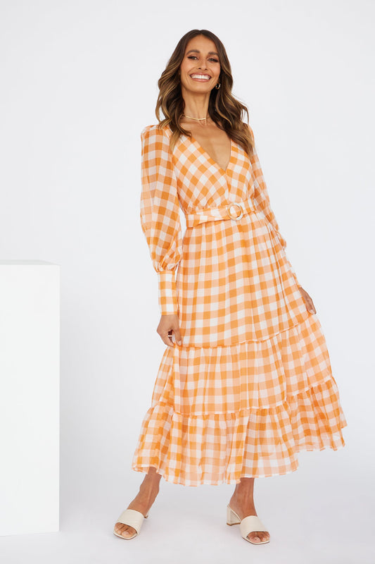 Time Of Fairytales Midi Dress Orange