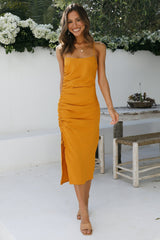 Heartfelt Confession Midi Dress Mustard