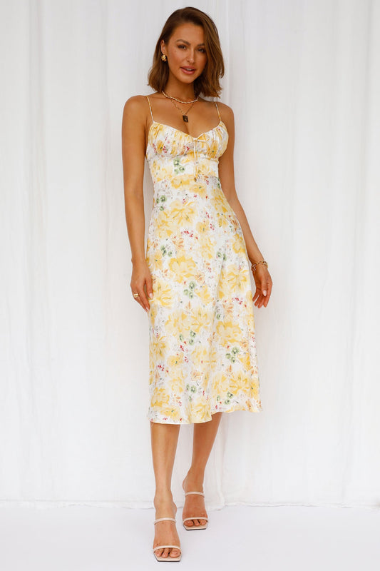 Sprinkles On Sundae Midi Dress Yellow