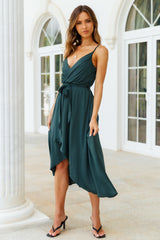 Fuel To My Fire Midi Dress Forest Green