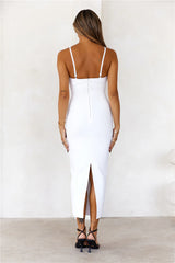 Perfect Entrance Bandage Midi Dress White