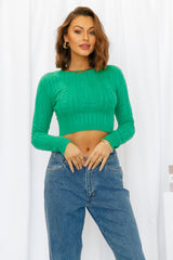 For Your Entertainment Knit Top Green