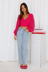 Night Train Crop Top Fuchsia