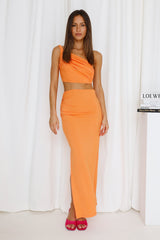 Merry Go Round Maxi Skirt Orange