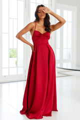 Drinks All The Time Maxi Dress Red