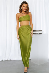 Make Me Feel Maxi Skirt Green