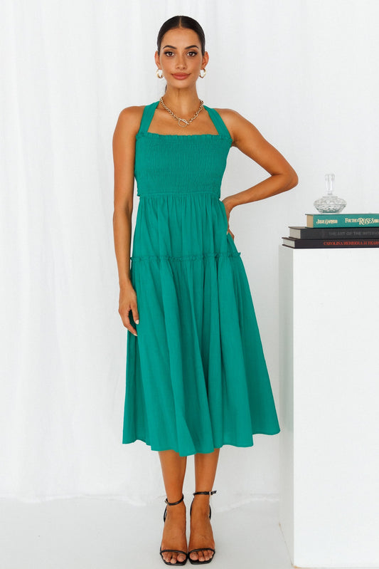 Limelight Shine Midi Dress Green