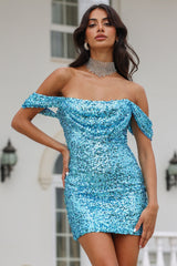 Midnight Affair Sequin Dress Blue