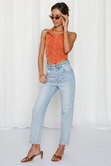 70s Babe Crop Top Orange