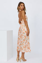 Leave Me Loving You Midi Dress Orange