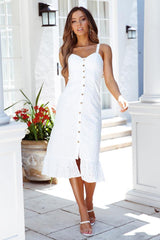 HELLO MOLLY Andalusia Midi Dress White