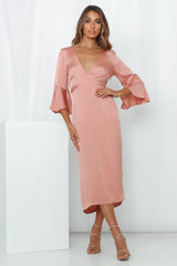 Guide Her Home Midi Dress Rose