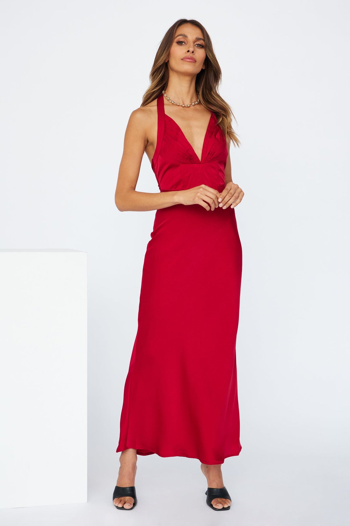 Mine All Night Maxi Dress Wine