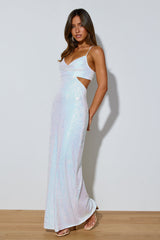 Peak Brilliance Sequin Maxi Dress White