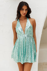 Easy Going Dress Mint Sequin