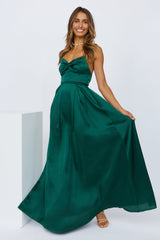 Drinks All The Time Maxi Dress Forest Green