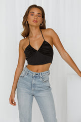 Serpent Tale Crop Black