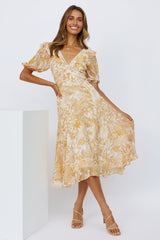 Julianne Midi Dress Yellow