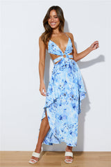 Bloomed Up Maxi Dress Blue