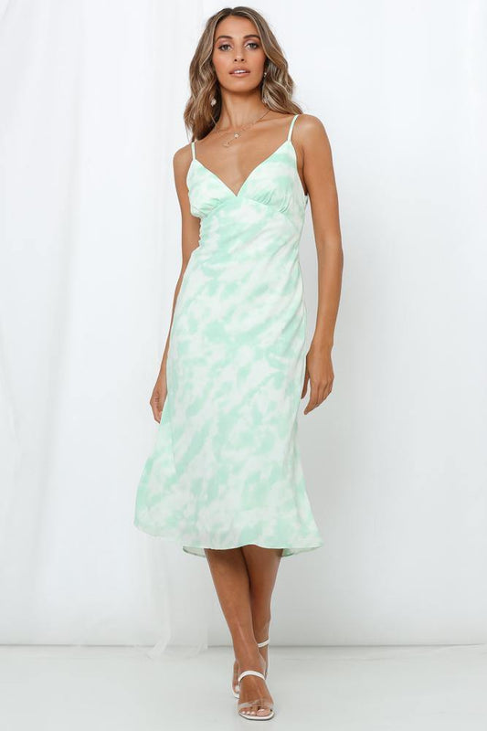 New Geode Midi Dress Green