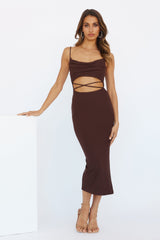 Midnight Coffee Maxi Dress Chocolate