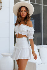 Feathered Angels Crop Top White