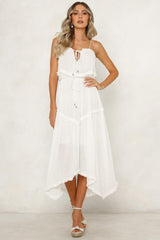 Leave The Night On Midi Dress White