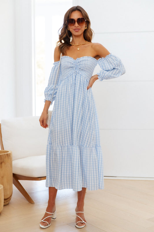 Kiss Me At Sunset Midi Dress Blue